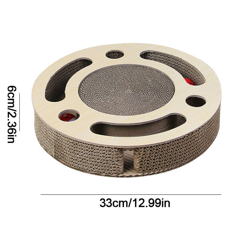 3-In-1 Cat Scratcher Pad With Bell Ball - Interactive Toy & Corrugated Scratching Board