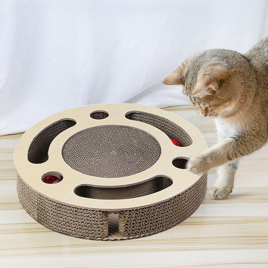 3-In-1 Cat Scratcher Pad With Bell Ball - Interactive Toy & Corrugated Scratching Board