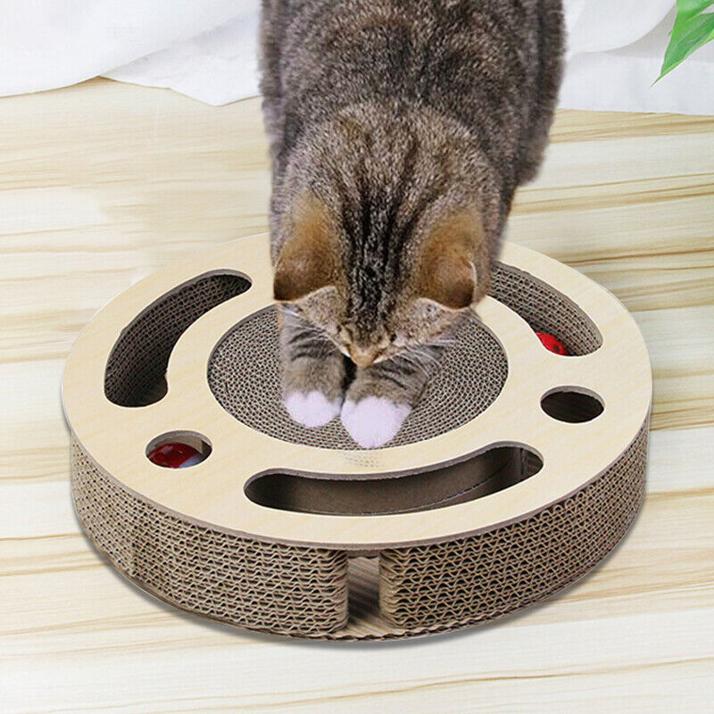 3-In-1 Cat Scratcher Pad With Bell Ball - Interactive Toy & Corrugated Scratching Board